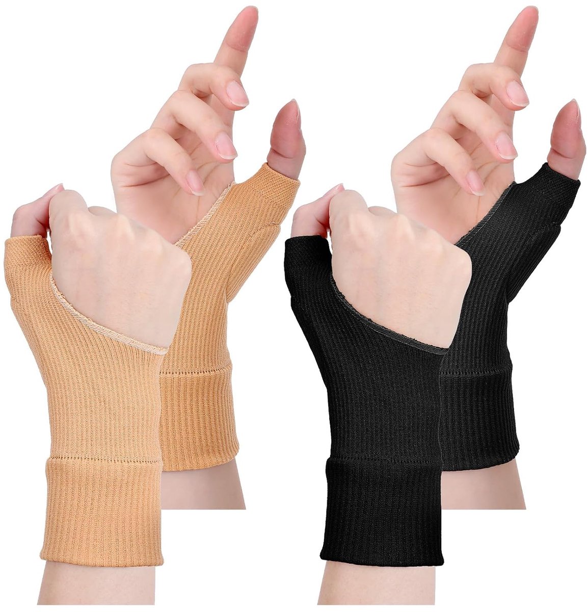 2 paar elastische polsbandage artritis handschoenen zonder vingers
