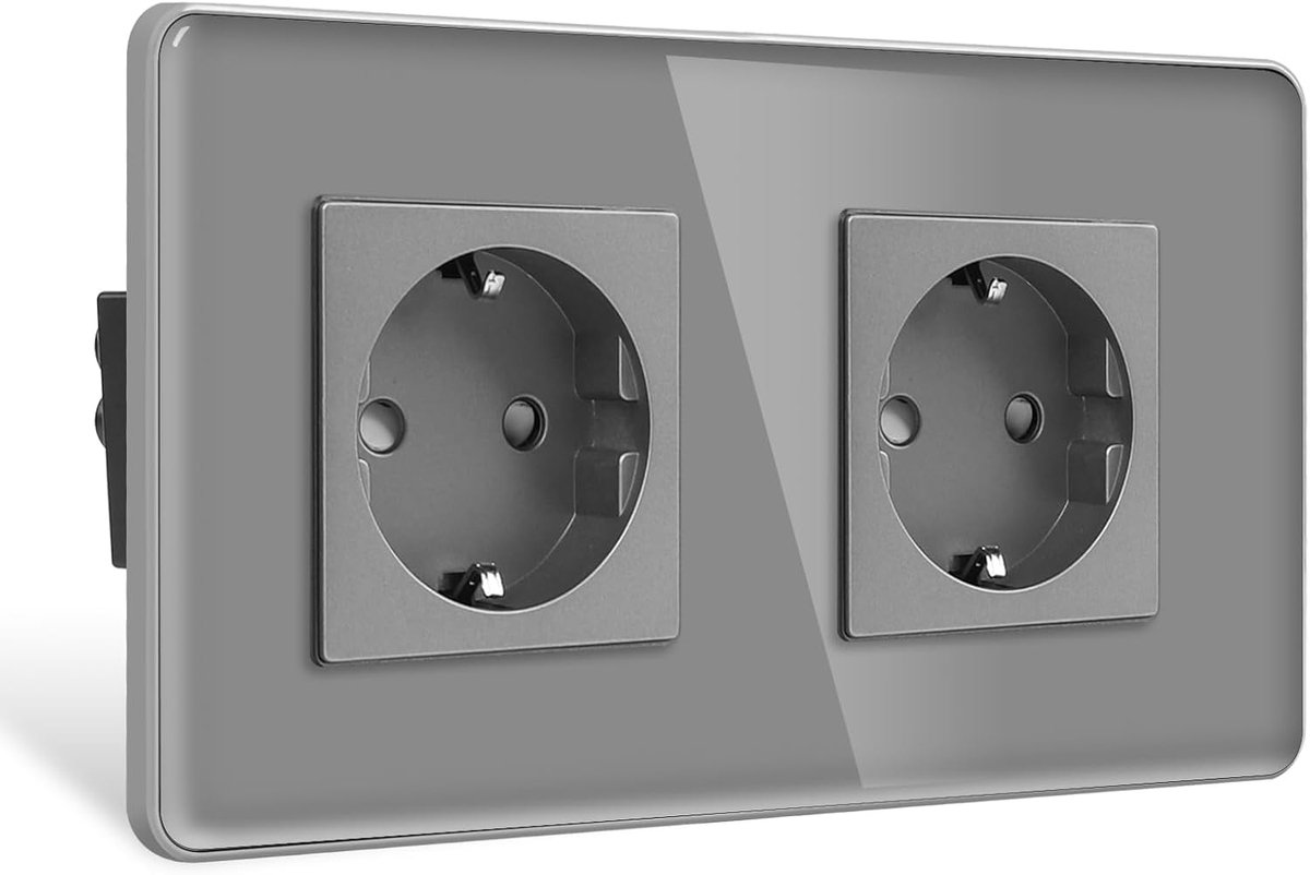2-voudig stopcontact, inbouwstopcontact, dubbel stopcontact met