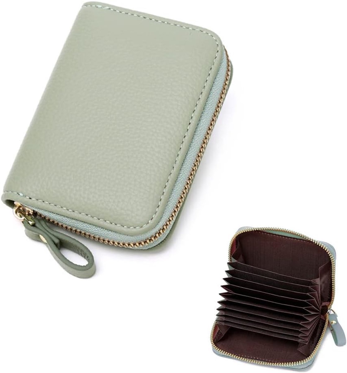 Creditcardhouder voor dames, klein, lederen blocker, portemonnee