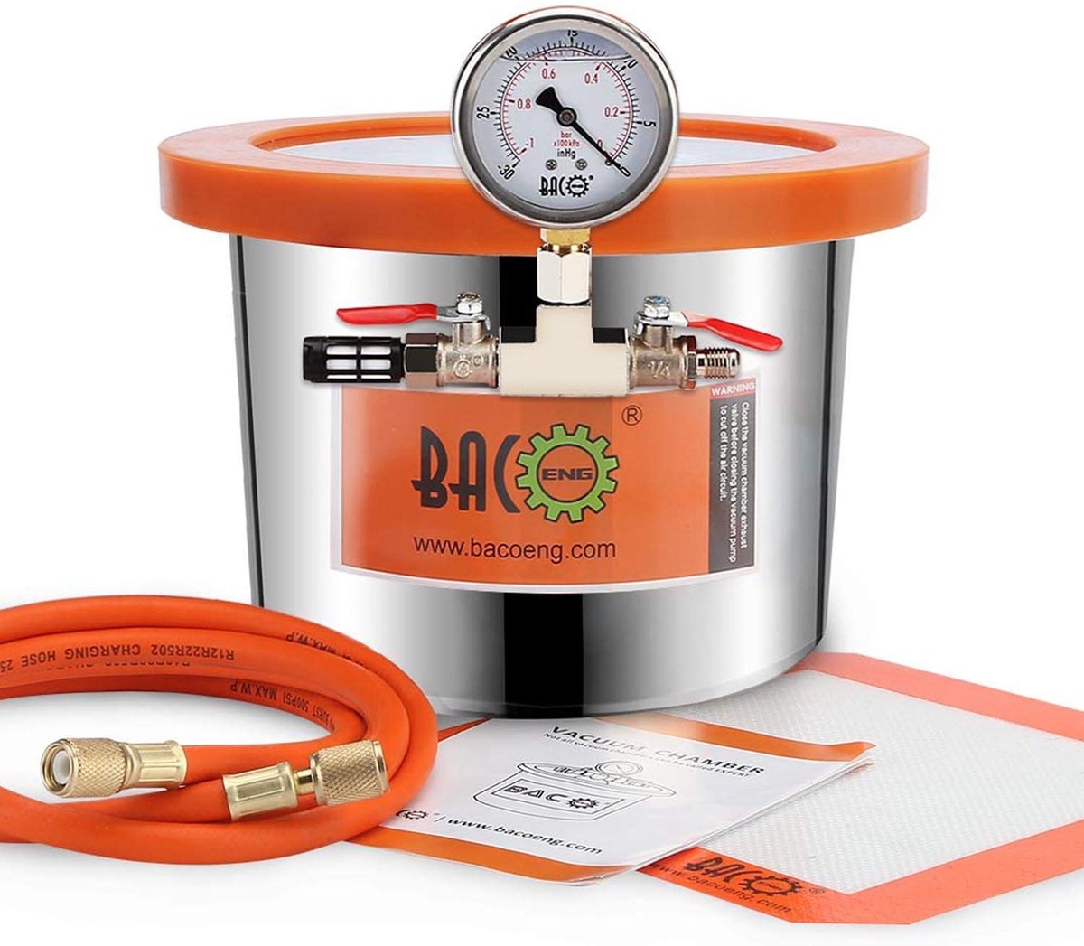 Vacuumkamer van 6.8 liter met gehard glazen deksel voor houtstabilisatie en conservering