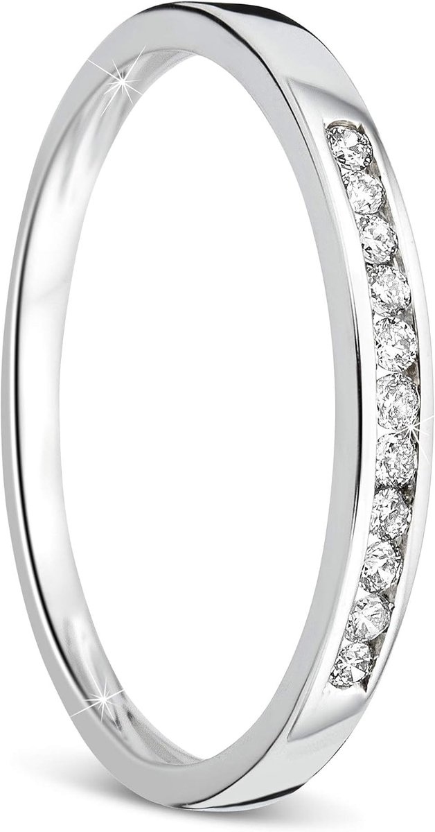Damen 9 k (375) 9 karaats, (375) witgoud Brillantschliff Diamant