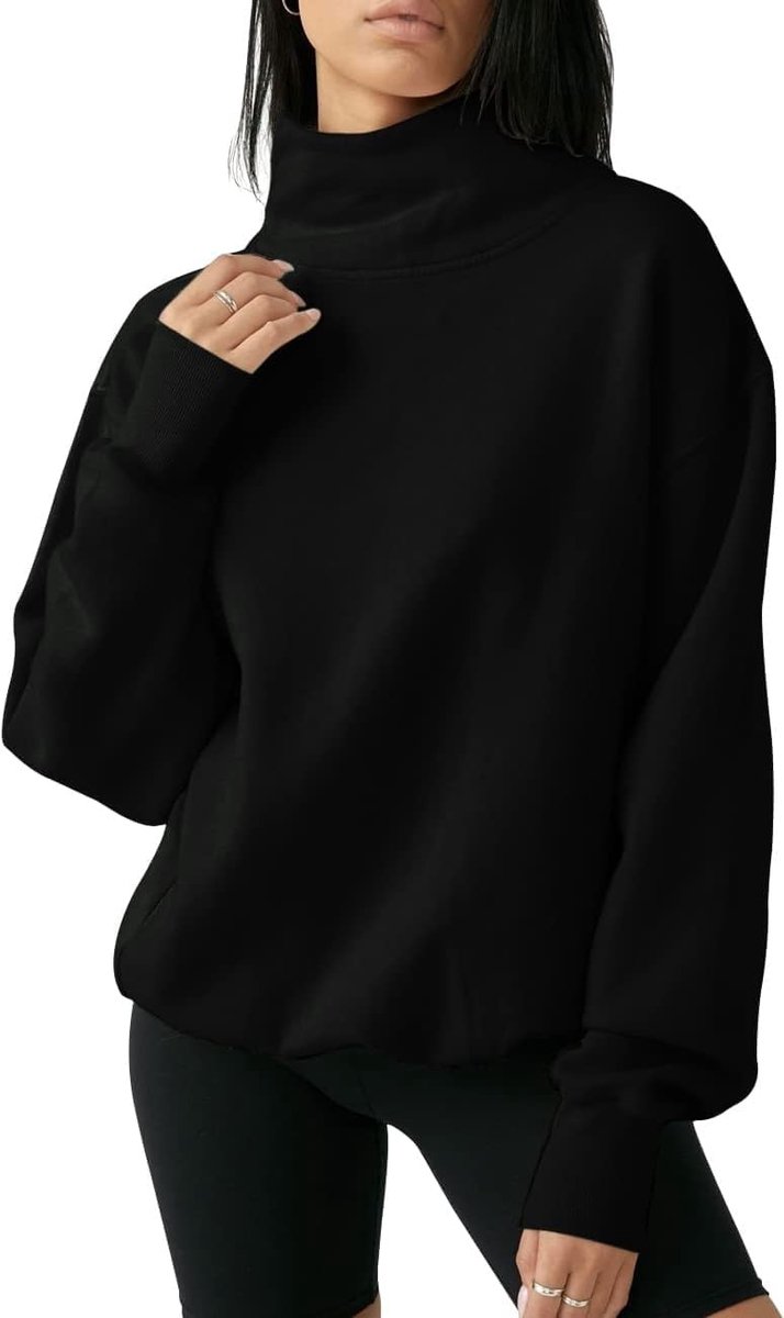 Sweatshirts Rolkraag Lange Mouwen Trui Herfst Oversized Tops Casual