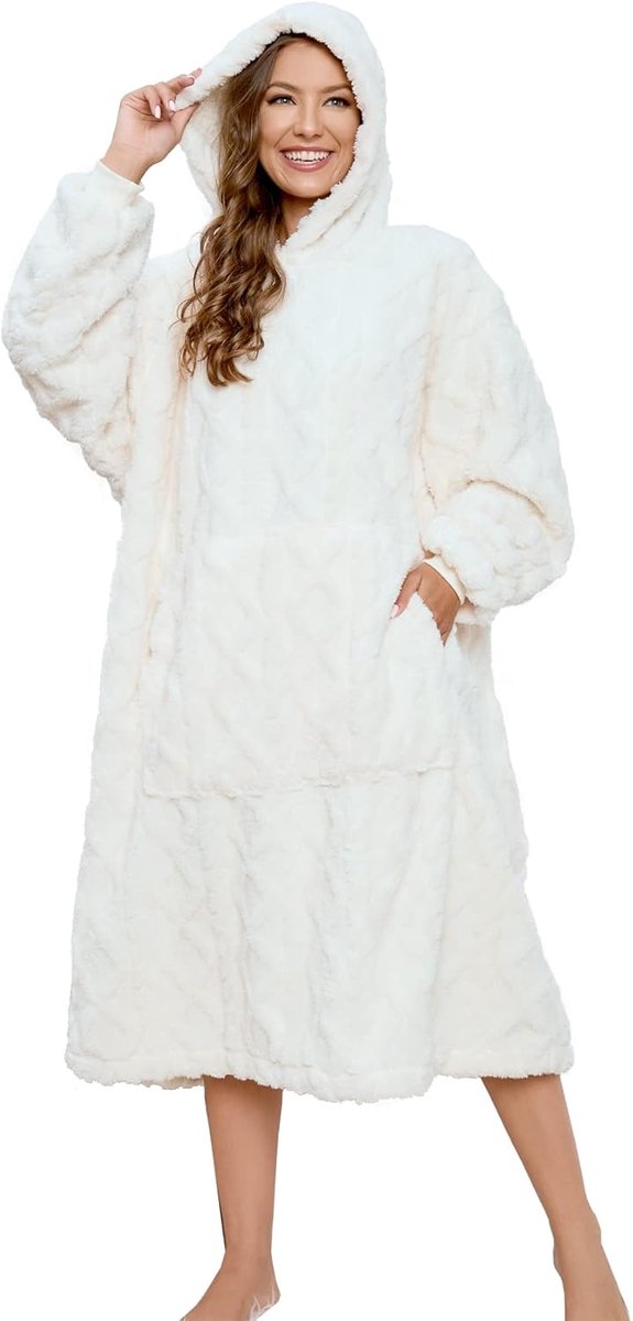 oversized draagbare deken hoodie voor vrouwen mannen, lange