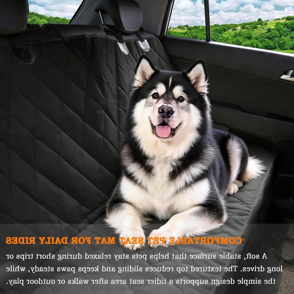 Honden Autostoelhoes - Hondenmat Auto - Auto Bescherming - Waterafstotend Antislip - Universeel - Zwart