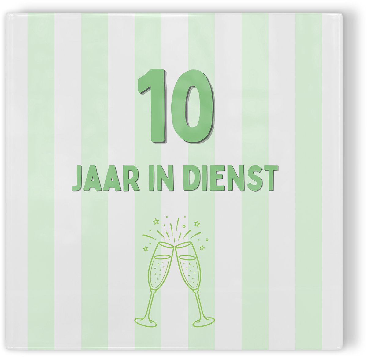 Tegeltje Jubileum groen 10 jaar in dienst - tegeltje jubileum - tegeltje met tekst