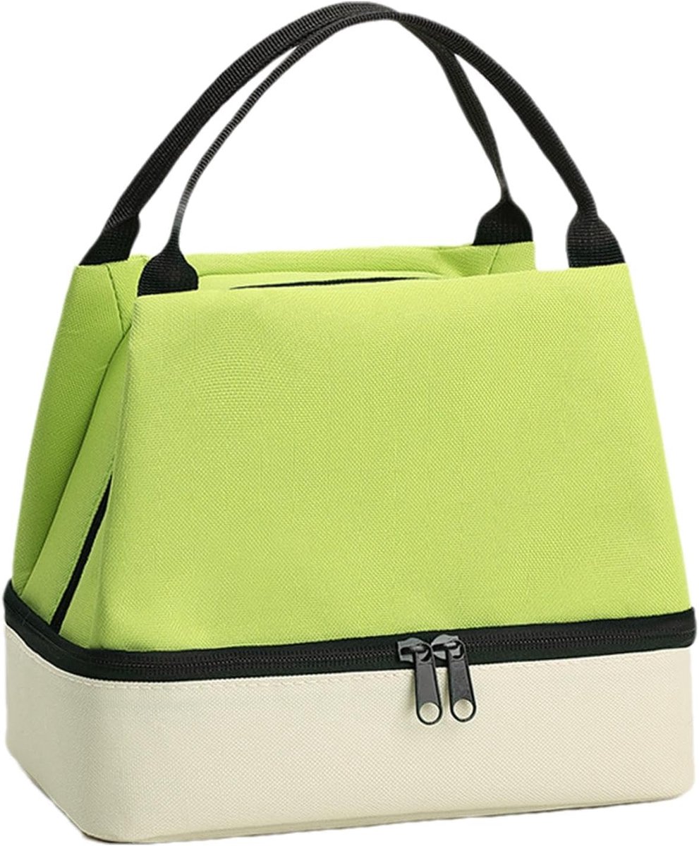 Bobypet - Dubbellaagse Isolatie Koeltas voor Eten en Drinken - Thermische Lunchtas van Stevig Oxford Doek - Lekkagevrije Koeltas voor Werk, School, Picknick en Outdoor - Groen