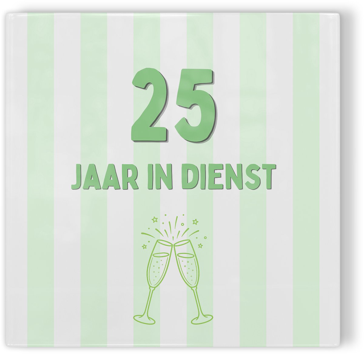 Tegeltje Jubileum groen 25 jaar in dienst - tegeltje jubileum - tegeltje met tekst