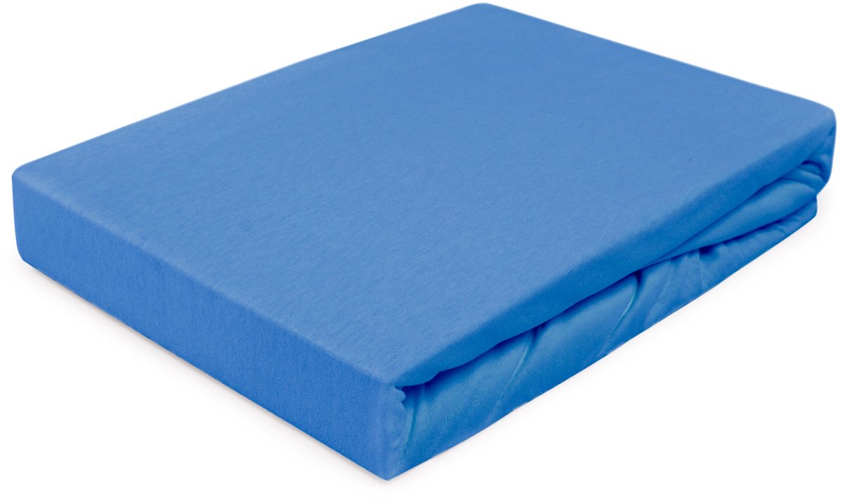 Darymex Jersey Classic - Hoeslaken - 100% Katoen - Met Elastiek - Voor Matras tot 5 cm - 60x120 cm - Korenbloemblauw