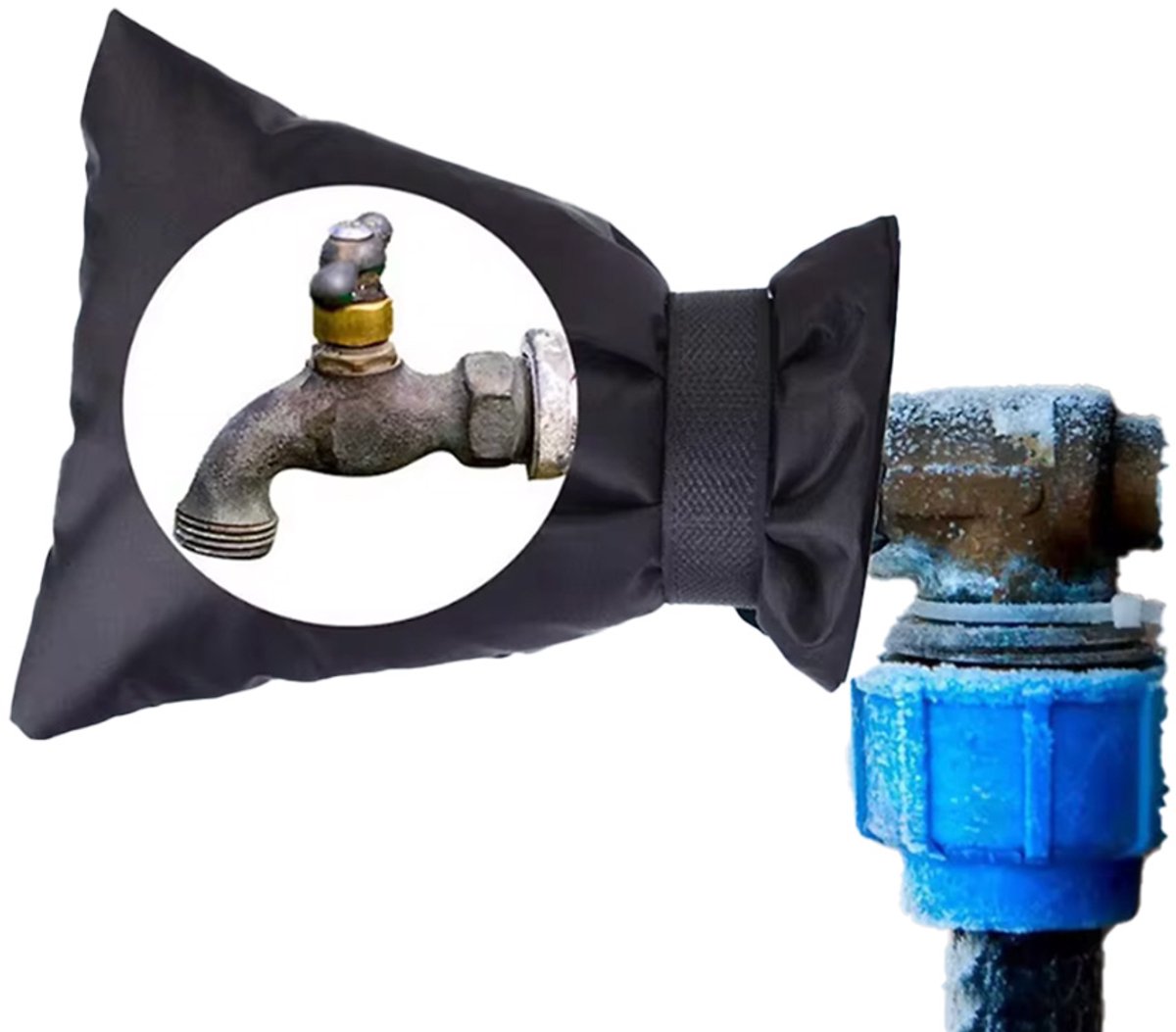*** Buitenkraan bescherming tegen vorst - Herbruikbaar en Waterdicht - Kraanbeschermer - Vorstbeveiliging - Buitenkraan hoes van Heble® ***