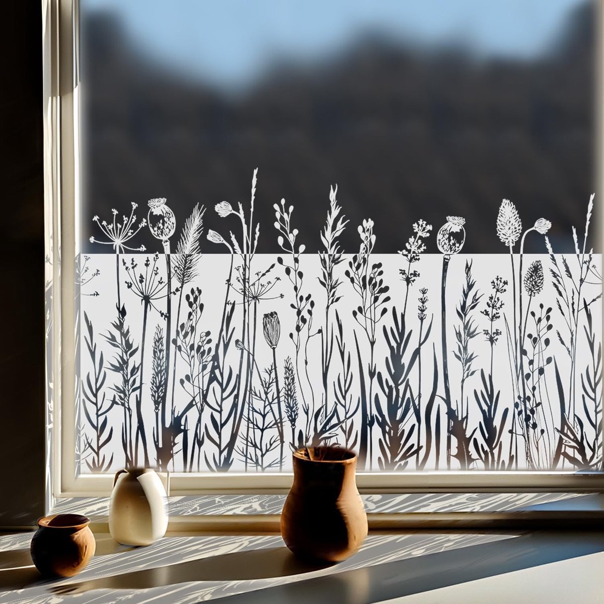 SnelShoppen - Window Stickers Zonder Lijm voor Lente en Zomer - Pure Witte Matte Gras Raamstickers voor Planten - Zelfklevende Statische Folie voor Wo
