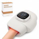 Elektrisch Handmassage Apparaat met Warmte - Draadloze Handmassager met 3D Luchtcompressie en 3 LED Lichtstanden - Pols- en Handmassage met LCD Touchscreen - 4000mAh Batterij - Grijs