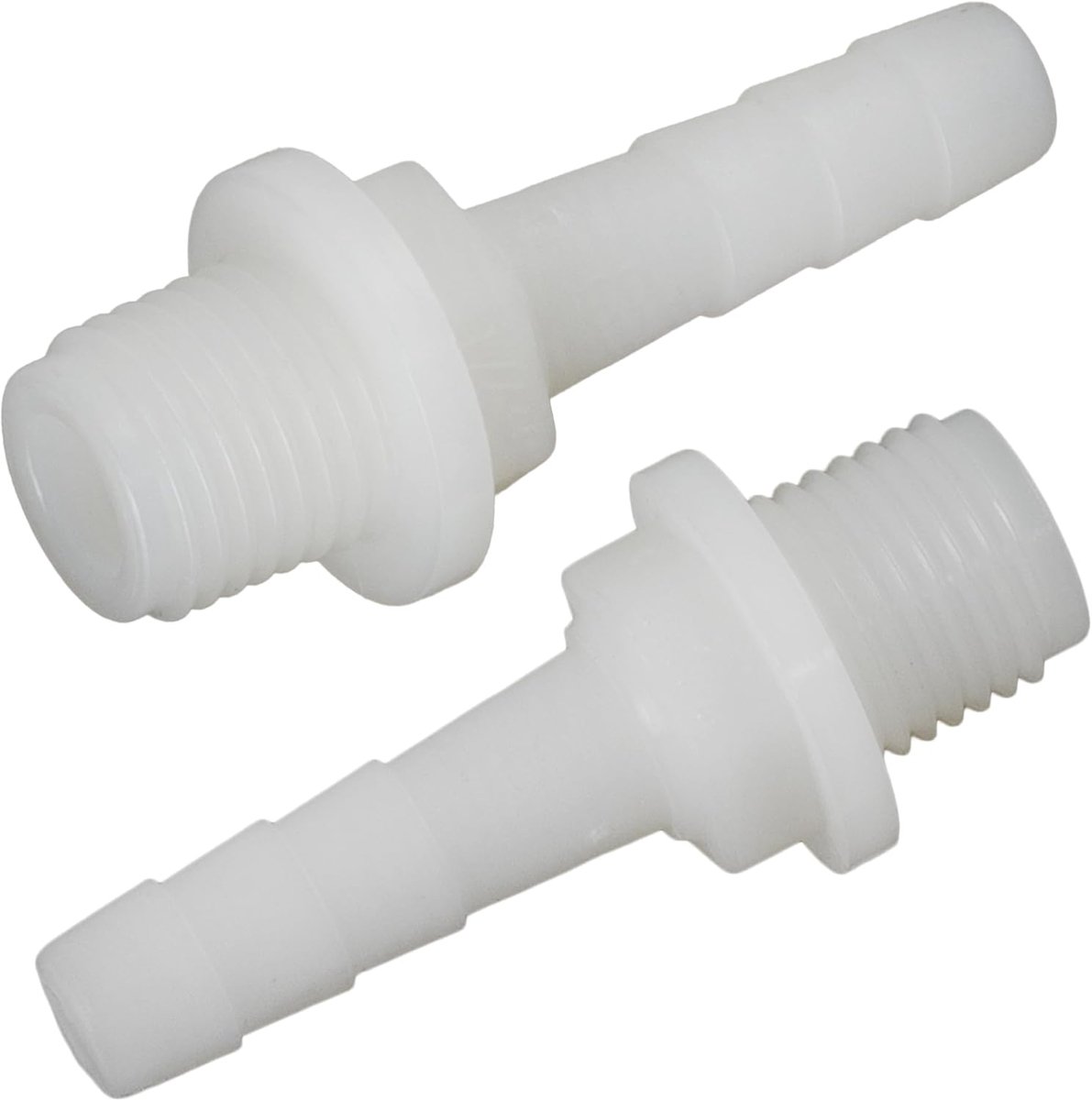 - C74999 - Set met 2 aansluitingen mannelijk gegroefd recht 1/4'' x Ø 8mm voor schroeven - buitendraad - aansluitadapter bewateringscircuit bewateringssysteem - van polyamide - kleur wit