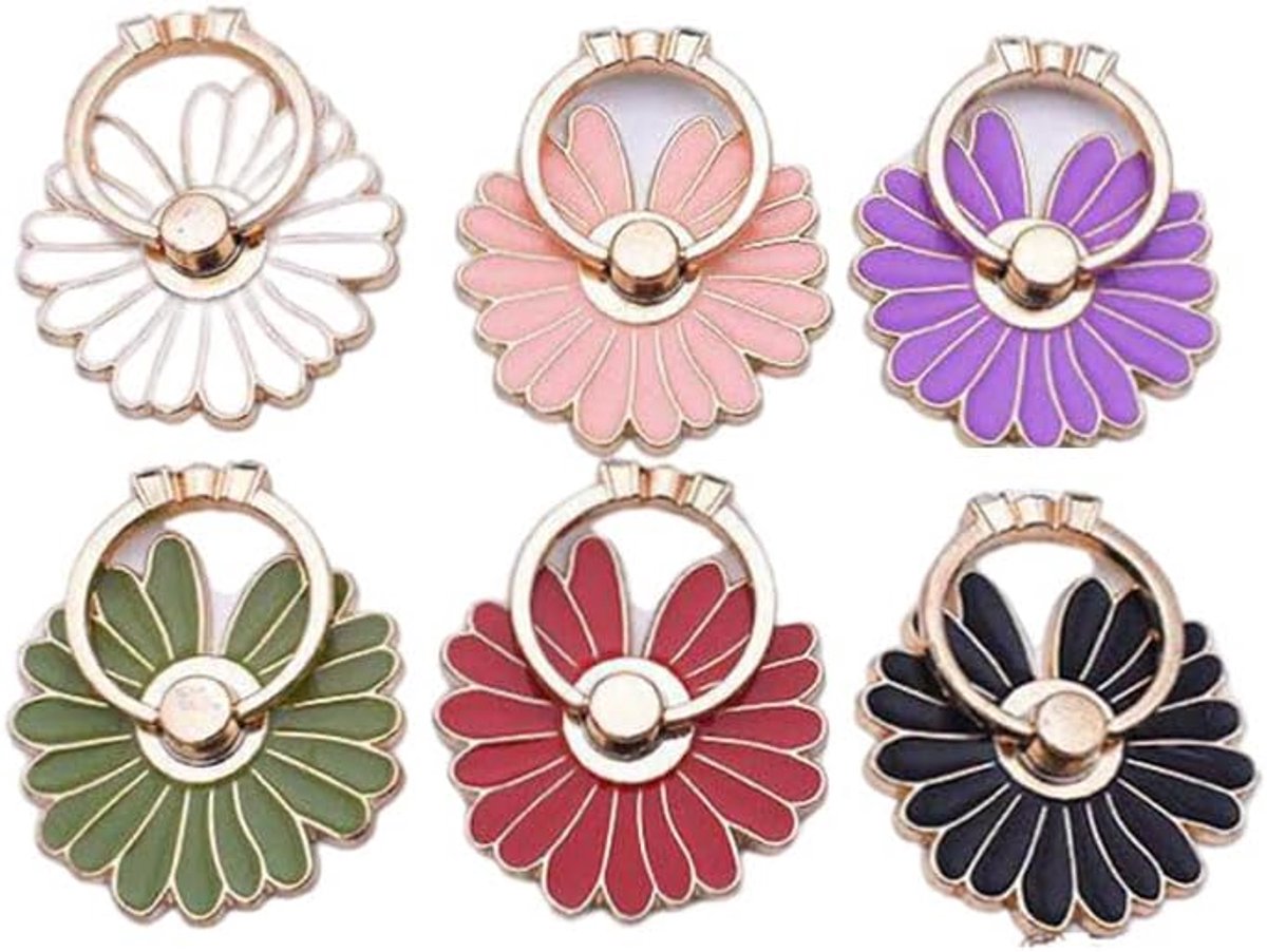 Grips Daisy Vinger Ring Stand 360 Mobiele Telefoon Ring Houder Voor Mobiele Telefoon Tablet Case Accessoires 6 Pack