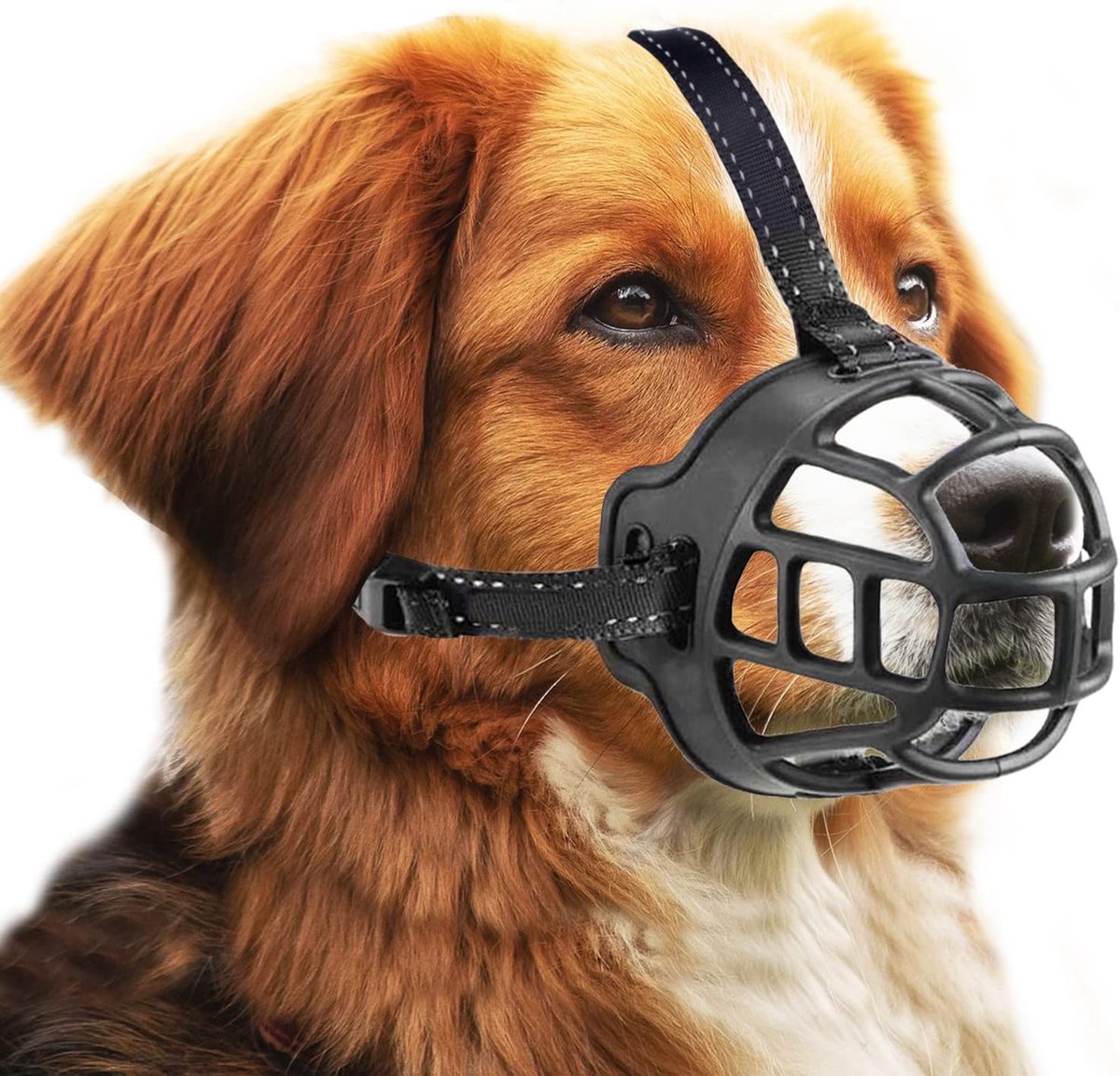 Muilkorf voor honden, siliconen honden muilkorven voor kleine, middelgrote en grote honden met verstelbare riemen (Maat 2, Zwart)