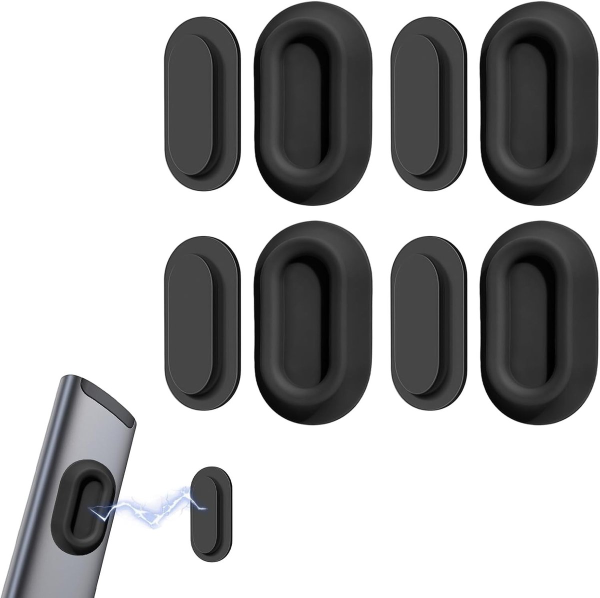 Set van 4 magnetische houders voor afstandsbediening, wandmontage, dubbel magnetisch, zelfklevend, ideaal voor thuisgebruik en organisatie van apparaten