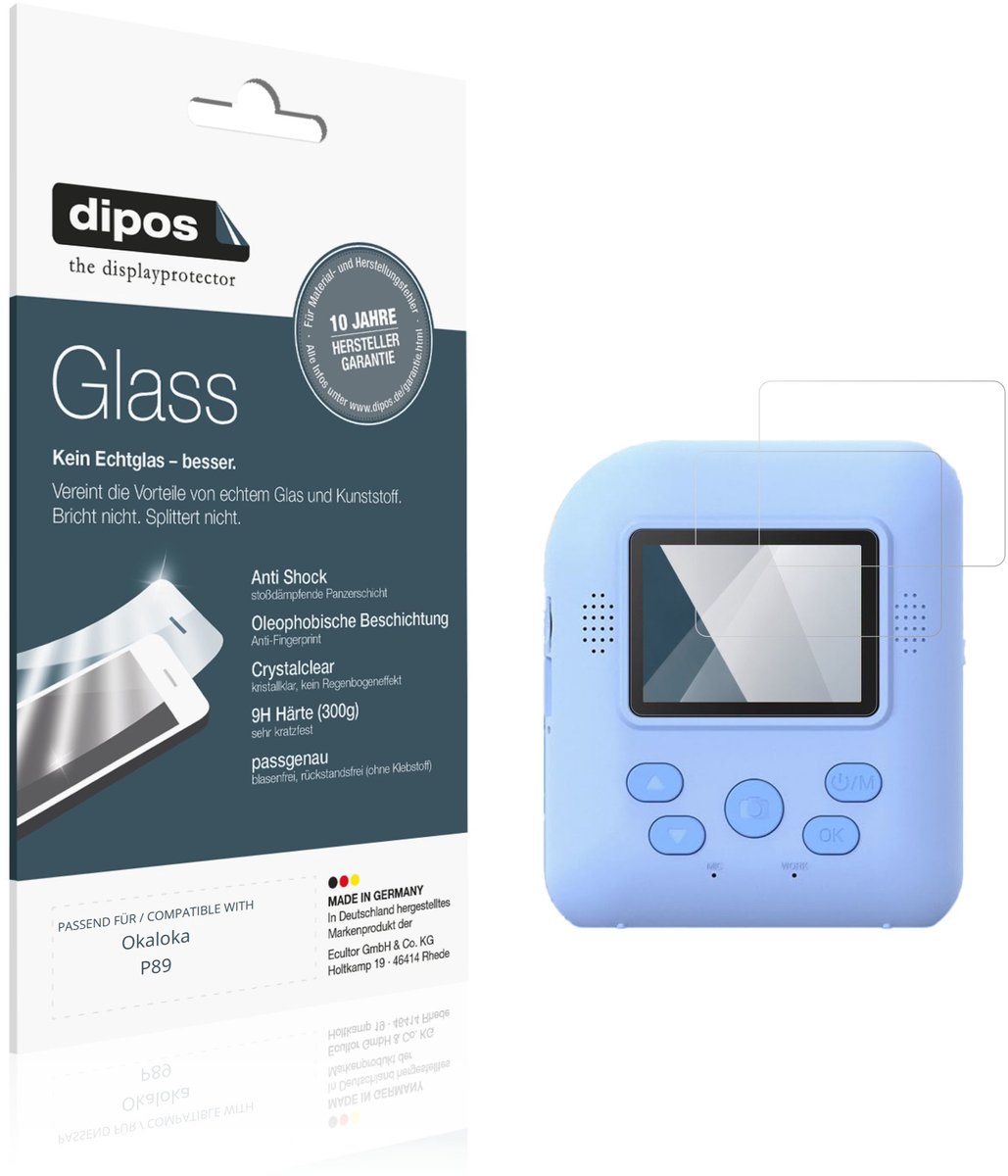 dipos – 2x Pantserfolie geschikt voor Okaloka P89 | 9H Screenprotector