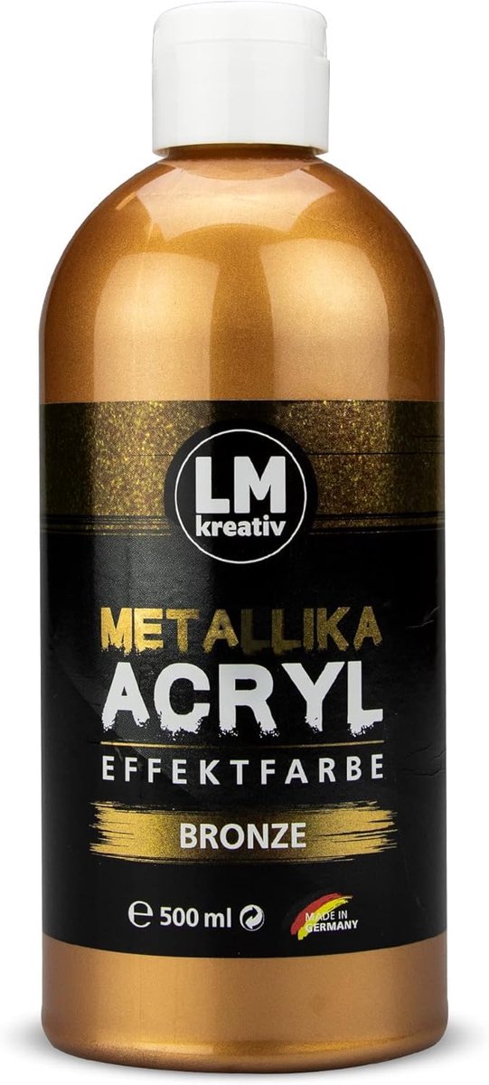LM-Kreativ Metallika metallic acrylverf - Brons - 500 ml - Sneldrogend en weerbestendig
