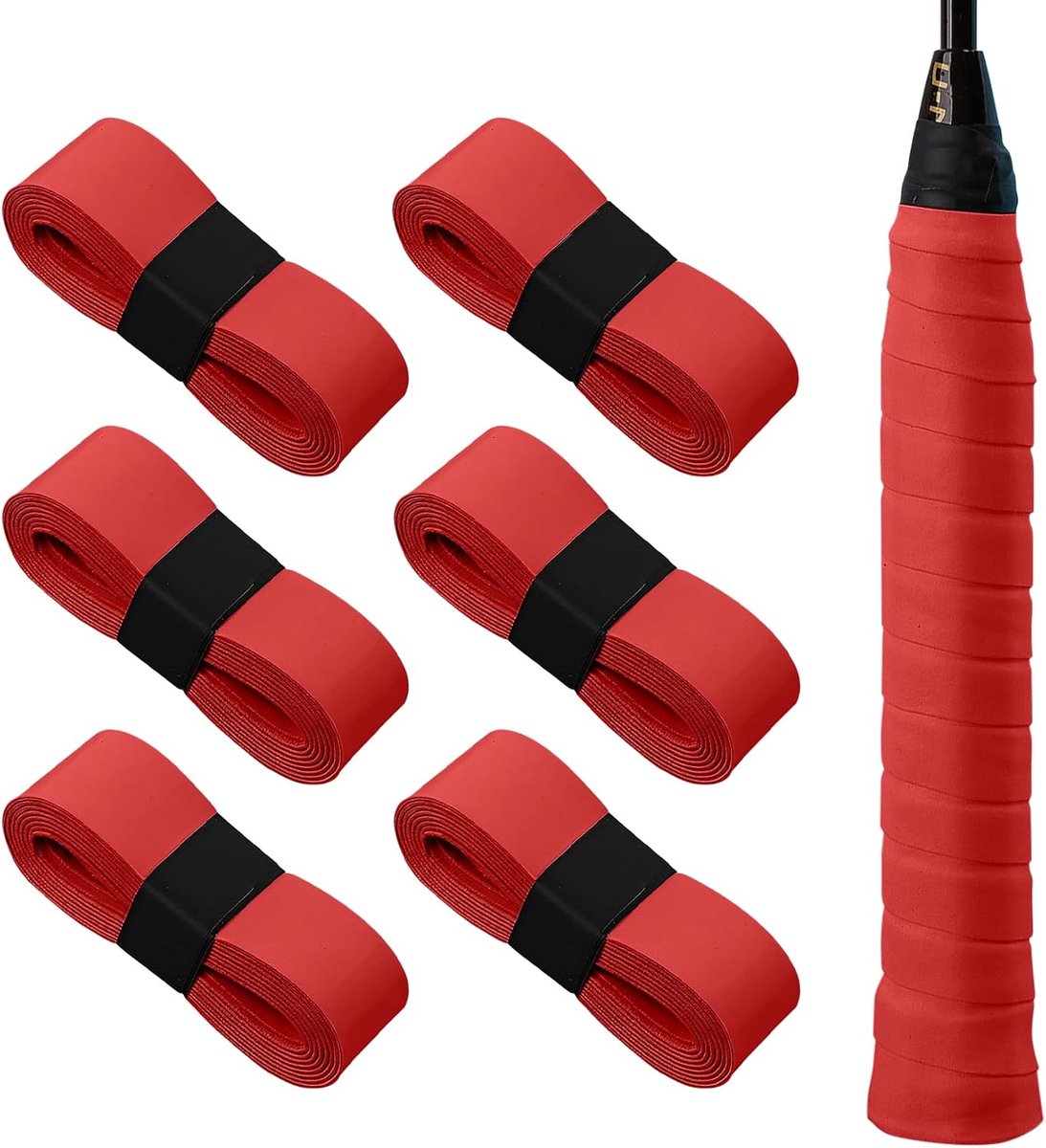 6 Stuks Tennis Racket Grip Tape, Antislip Tennisracket Grip Tape, Zelfklevend Badminton Racket Grip Band Squash Racket Band Gripband voor Tennis Badminton Squash