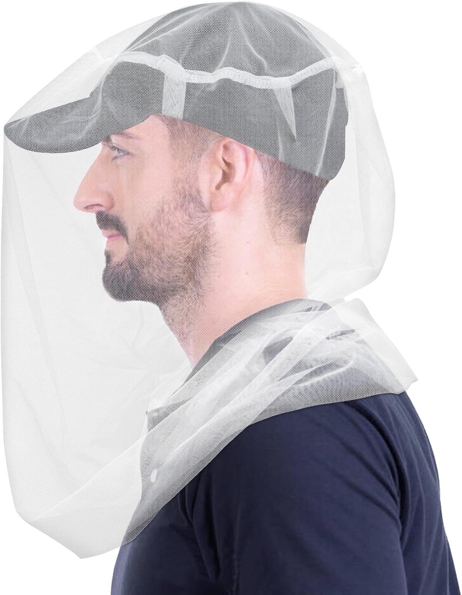 to East Premium muggennet voor insecten, 2 stuks, vliegen- en insectenbescherming, ultragrote en lange, extra fijne gaten voor kamperen, wandelen, vissen, tuinieren, safari, past op alle hoeden