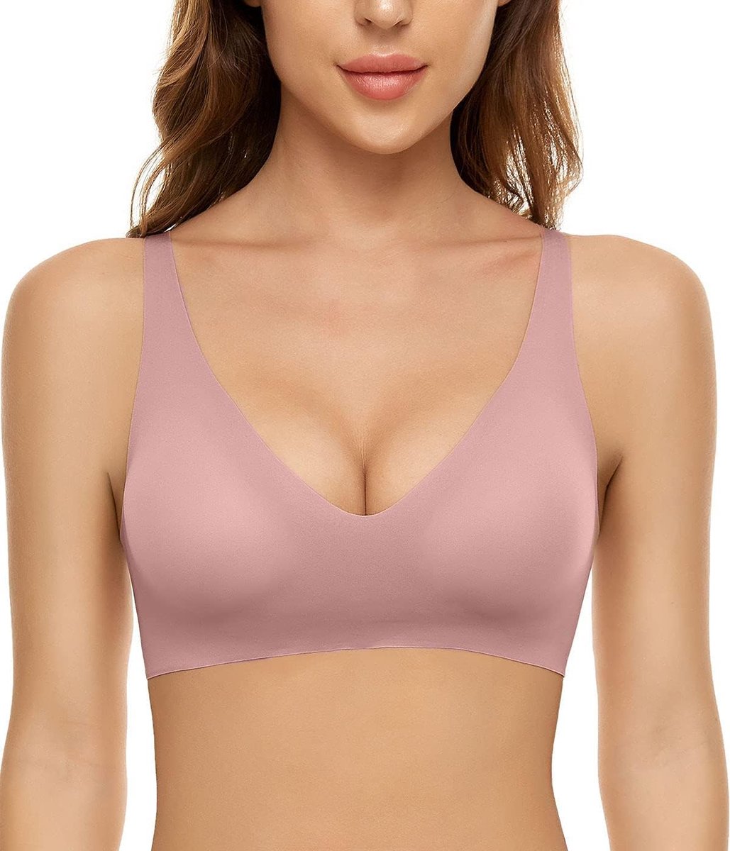 Push-up beha zonder beugel dames sport comfort beha voor dagelijks gebruik yoga - roze - M