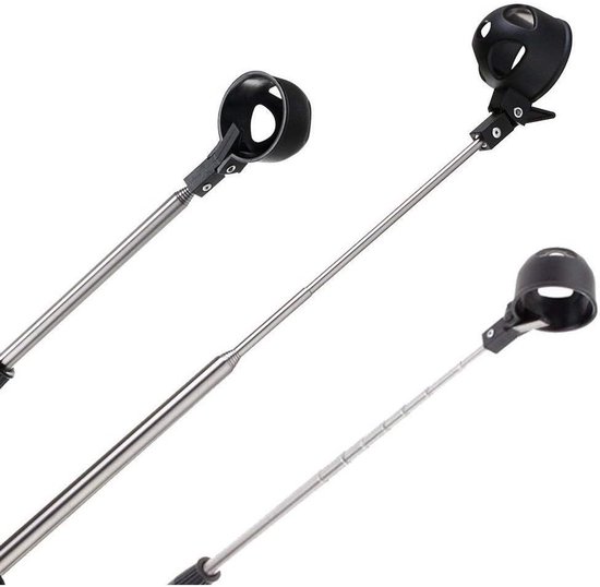 Ball Retriever van roestvrij staal, Intrekbare Golfbal Pick-up Golf Ball Scoop Grabber (Zwart) — afbeelding 3