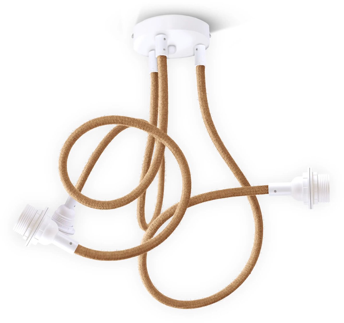 Hanglamp TWIST natuur - 3 fittings wit