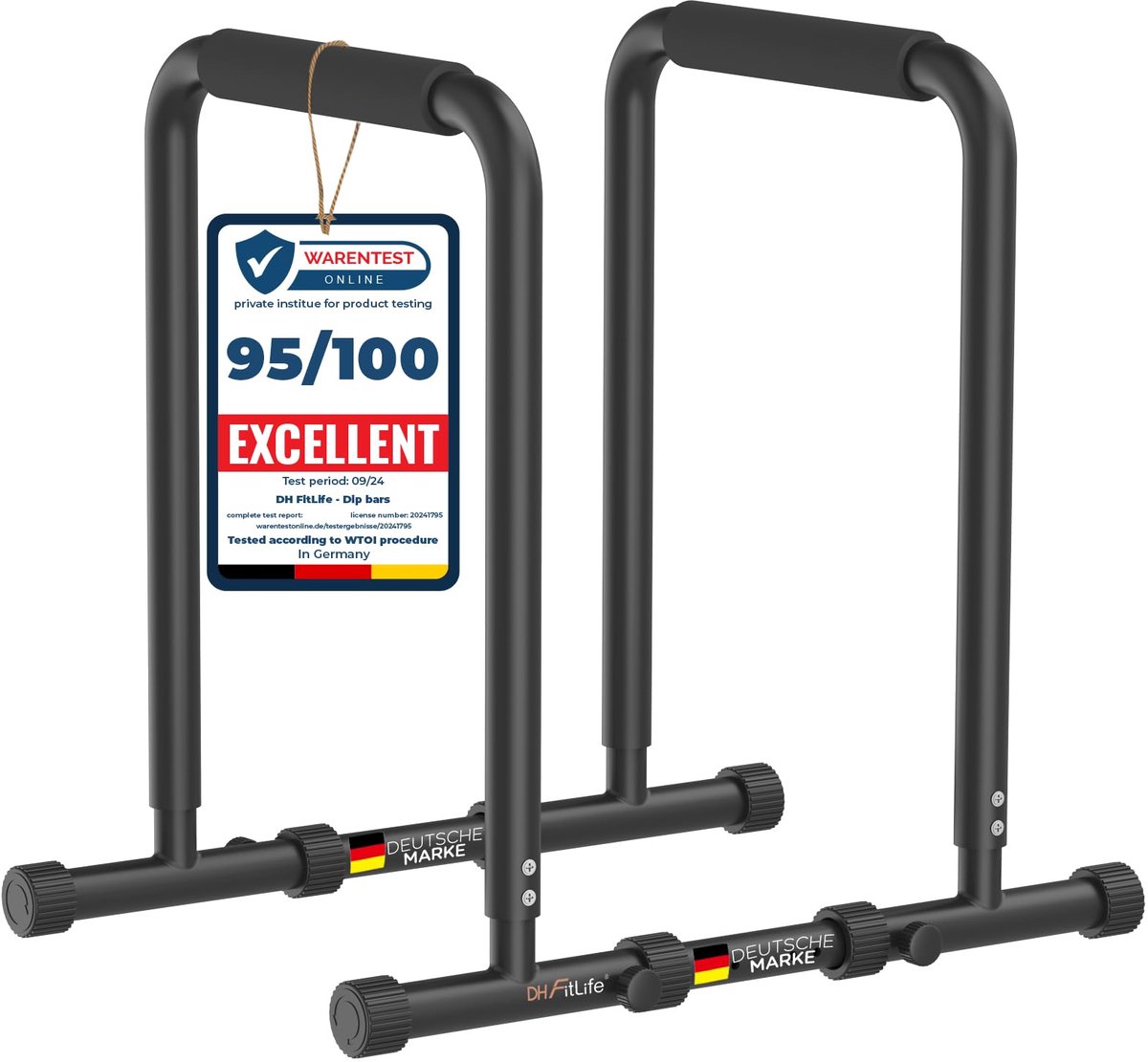 SnelShoppen - DH FitLife Dip Barren Bars | Dip Station Krachtstation Fitnessapparaat voor Thuis | Verstelbare Parallettes Calisthenics Trainingsappara