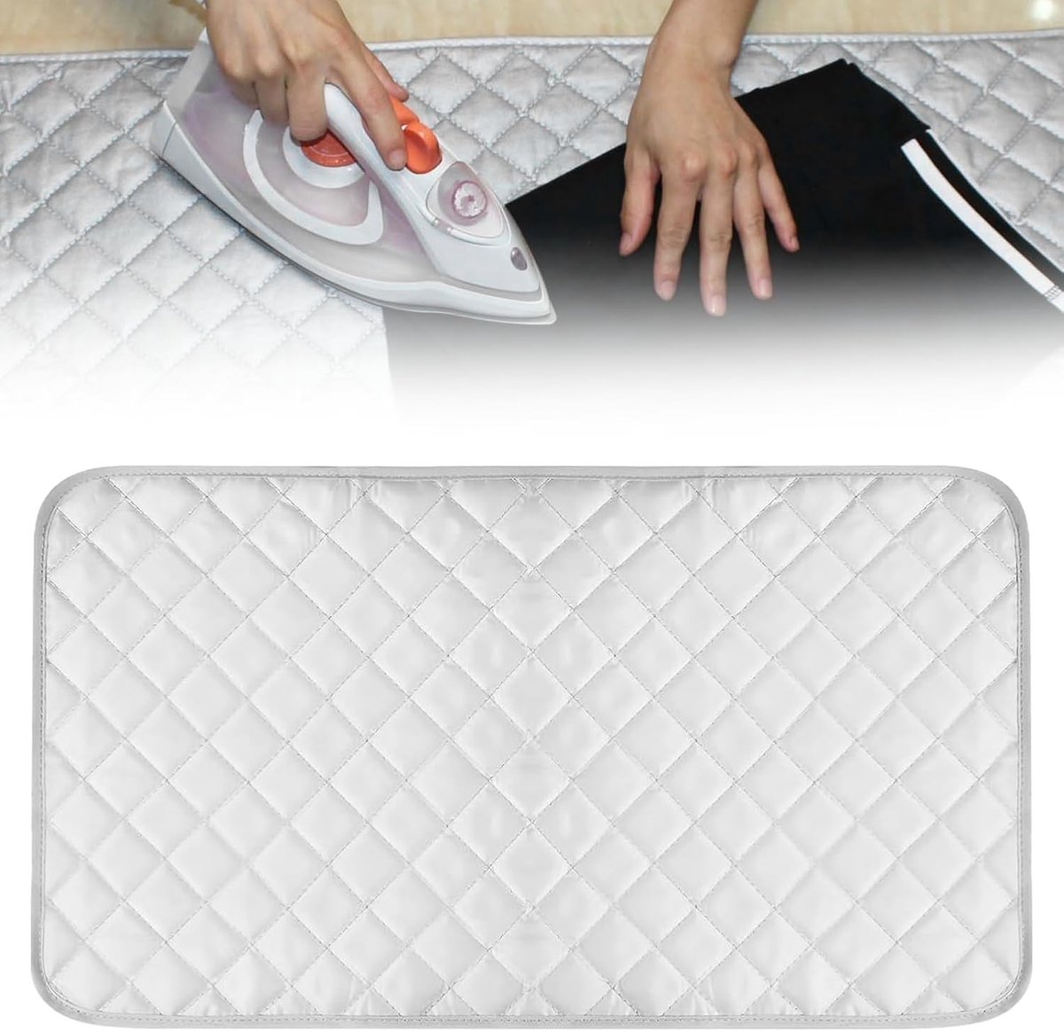 SnelShoppen - Vouwbare Strijkmat 45 x 85 cm Katoen Warmtebestendig Strijkbord voor Tafel Reizen Huishouden