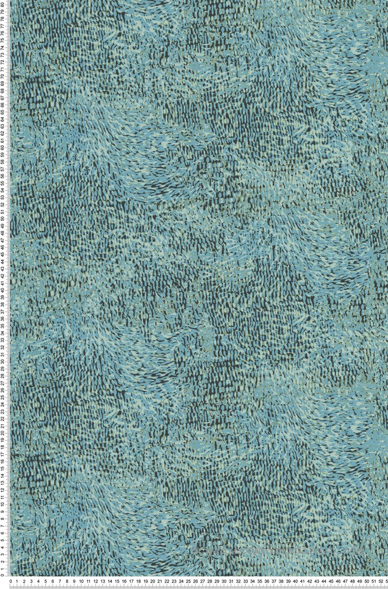 Lutèce – 51246304 – Vliesbehang – Antraciet / Turquoise / Groen
