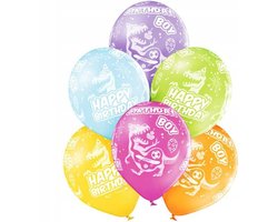 Gefeliciteerd met je verjaardag Verjaardagsjongen Dinosaurusballon, Pak van 6, 30 cm (12 inch) / BULK