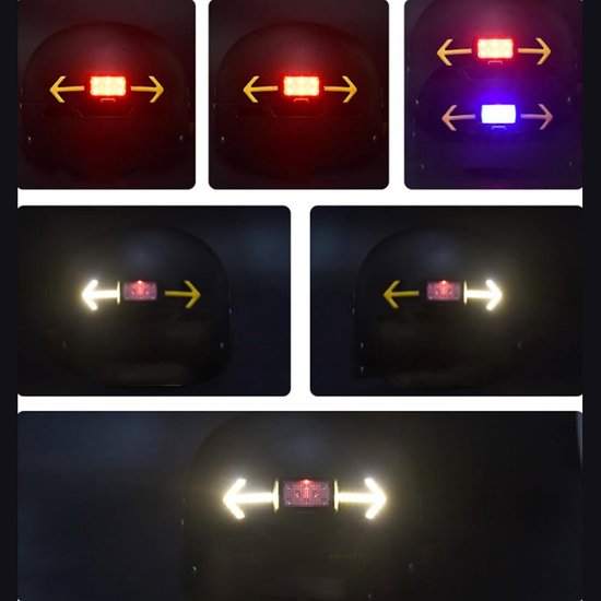 KZQ Draadloze fiets richtingaanwijzer en achterlicht met LED - Waterdicht knipperlicht voor helm en fiets - Blauw — afbeelding 4