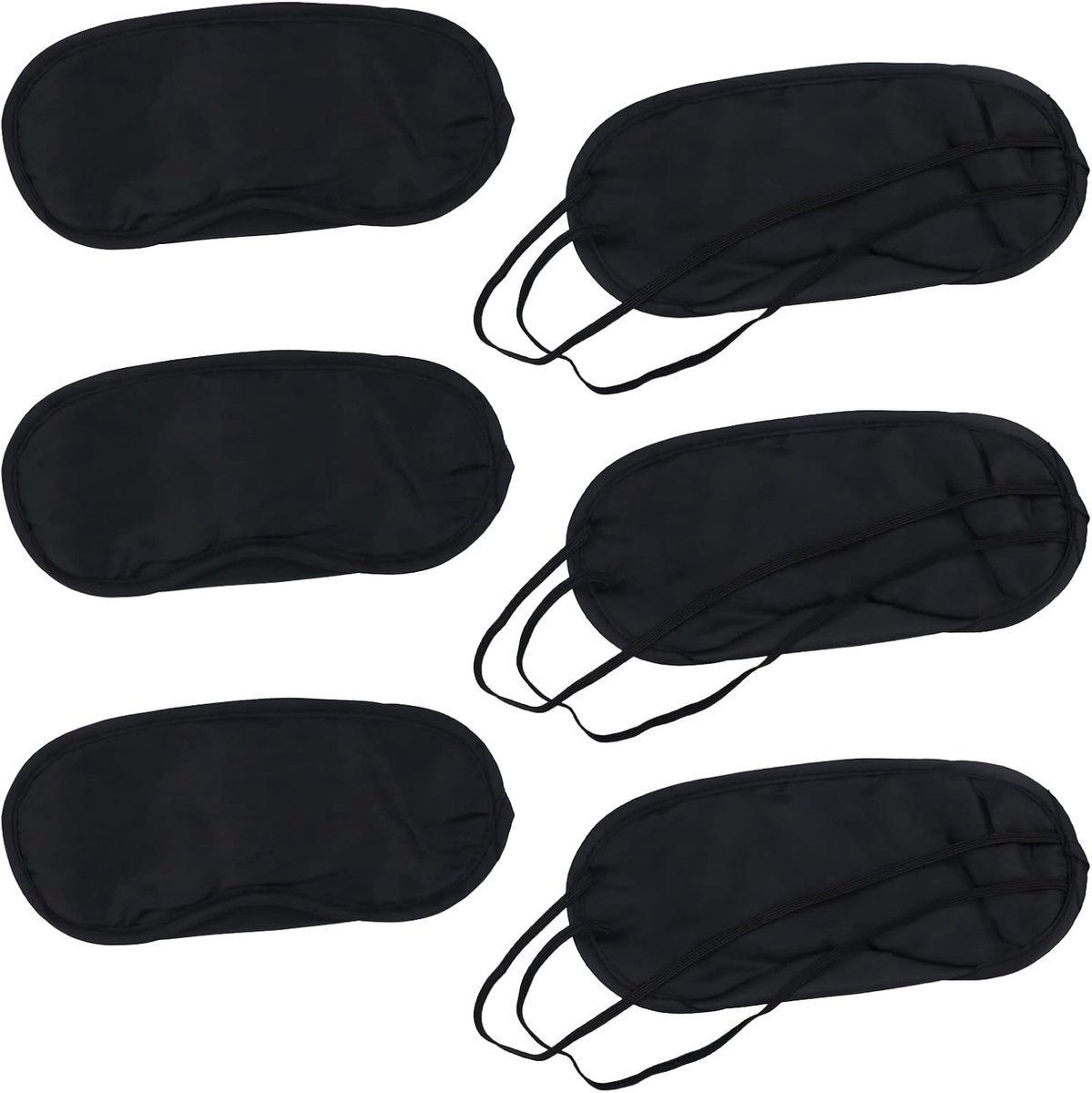 SnelShoppen - 6 Stuks Oogmasker om te Slapen, Blinddoek, Oogbedekking, Schaduwbedekking, Slaapblinddoek voor Mannen en Vrouwen, Ideaal voor Reizen, Vl