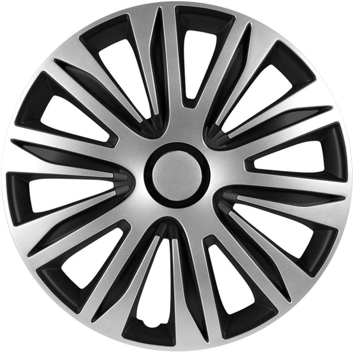 Wieldoppenset 16-inch - zilver/zwart - 4-delig - beschermt velgen - ShopVlot