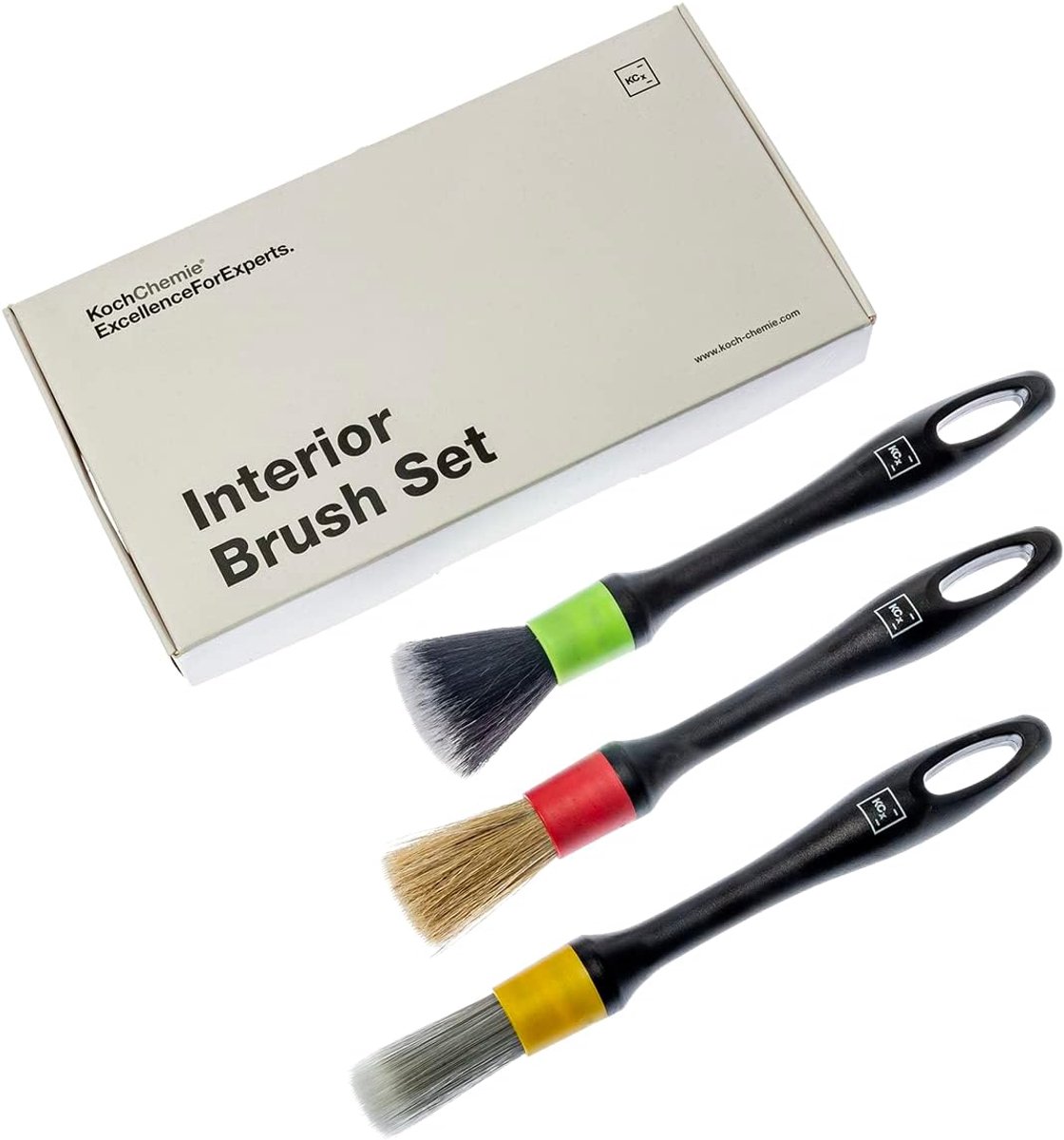Interieur borstels set - kunststof nylon - voor grondige reiniging - ideaal voor voertuigen - ShopVlot