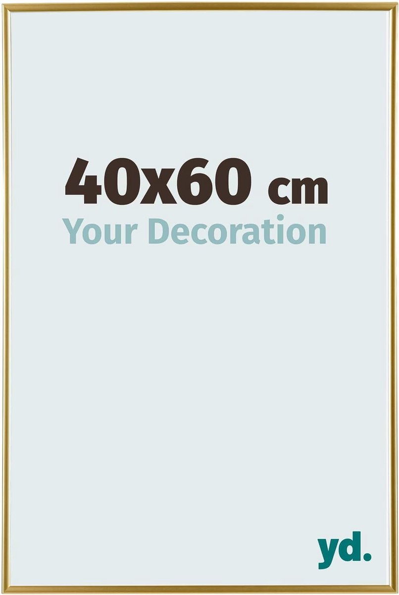 Fotolijst 40x60 cm - Goud - Plastic met Acrylglas - Eenvoudig te bevestigen voor foto's en posters - SnelShoppen