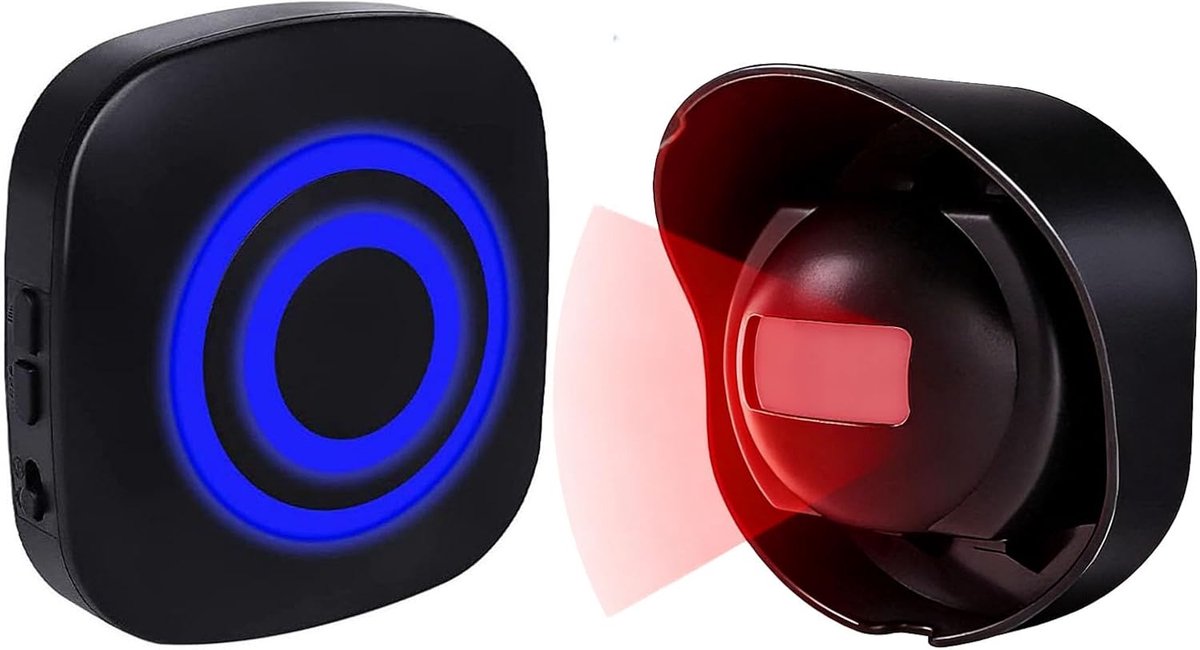 SnelShoppen - Motion Detector, Beweging Detector, Alarm Kat Bel, Draadloos Alarm Systeem Set met Plug-in Ontvanger en PIR Sensor Detector voor Kantoor