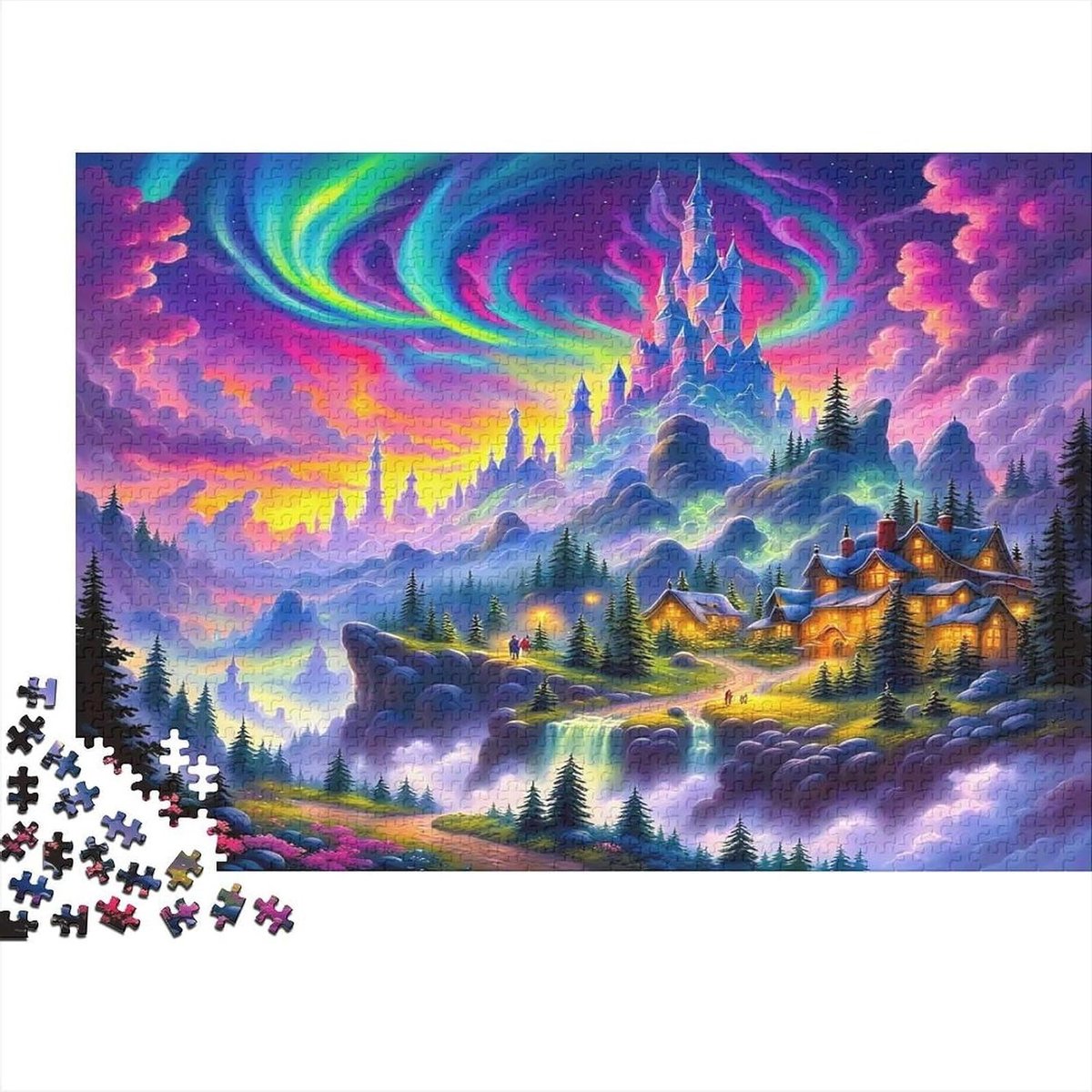 Papieren Puzzel - Stadslandschap Puzzel - Ontspanning en Educatie - Nauwkeurig Gesneden Stukjes - 38 x 26 cm - Stijl 1
