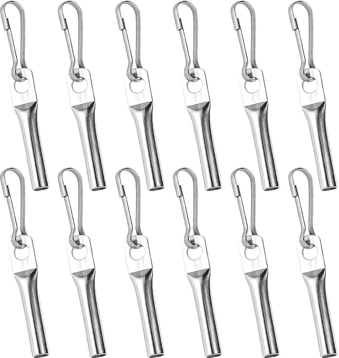 12 stuks verzinkte touwsluitingen met simplex-haken, roestbestendig en weerbestendig, ideaal voor zeilbevestiging, touwklemmen voor 8 mm touw en aanhangerzeilen