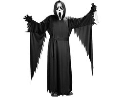 FUNWORLD 5-Delig Tuniek/Strikceintuur/Handschoenen/Bloedend Ghost Face-Masker/hartvormige handpomp met 59,14 ml nepbloed Ghost Face Kinder Kostuum Officiele Licentie Halloween Kostuum Kinderen Verkleedkleren Kinderen - 14-16 Jaar