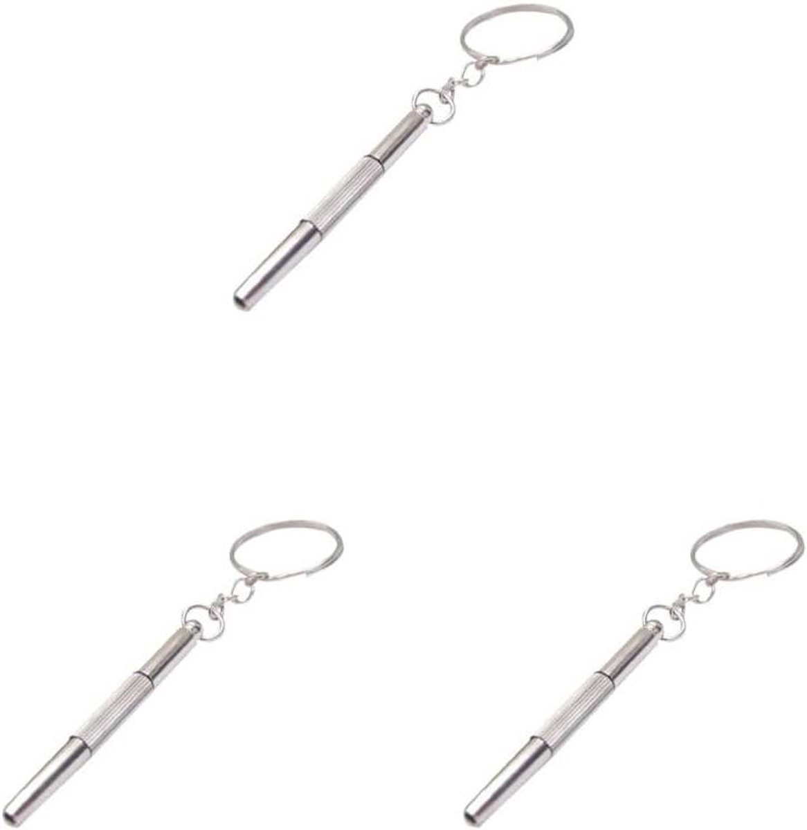 Horloge Reparatie Schroevendraaier - Mini Schroevendraaier Set - Kleine Reparaties Uitvoeren - Met Sleutelhanger - 3 Stuks - Zilver