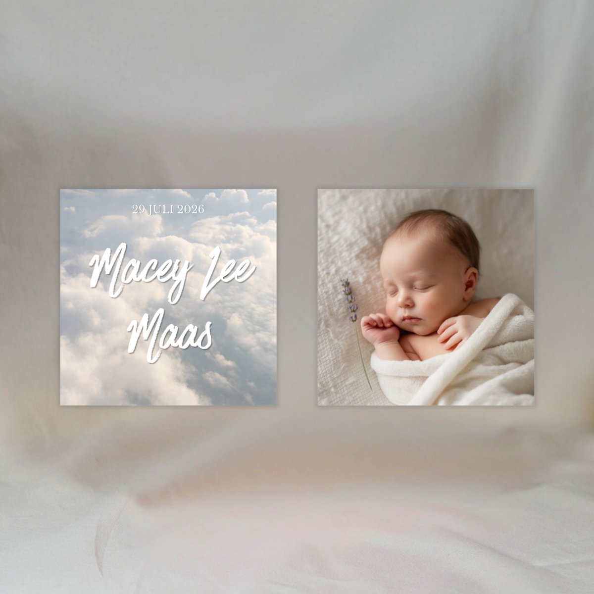 Geboorte cadeau met naam en foto - Set van 2 gepersonaliseerde magneten - Geboorte cadeau meisje - Geboorte cadeau jongen - Gepersonaliseerde magneten - Magneet -5x5 cm
