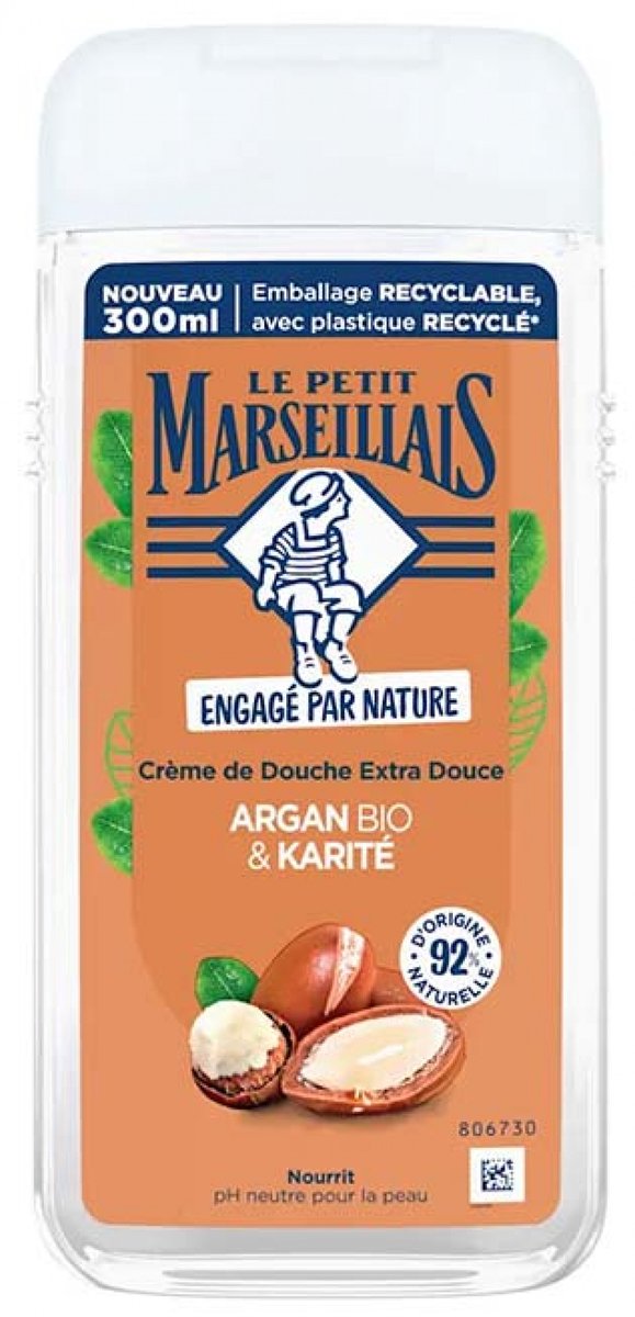 Le Petit Marseillais Extra Zachte Douchecrème Biologische Argan & Karité 300 ml