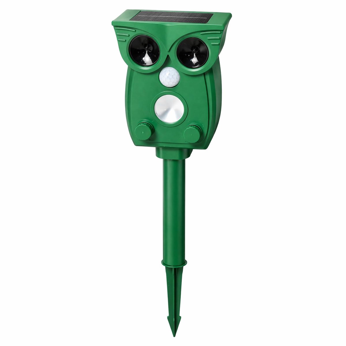 SnelShoppen - Ultrasone Verjager op Zonne-energie voor Buiten, Waterdicht IP44, Bewegingsmelder PIR 110°, 9 m Bereik, Ultrasoon 20-45 kHz, Rood Licht,