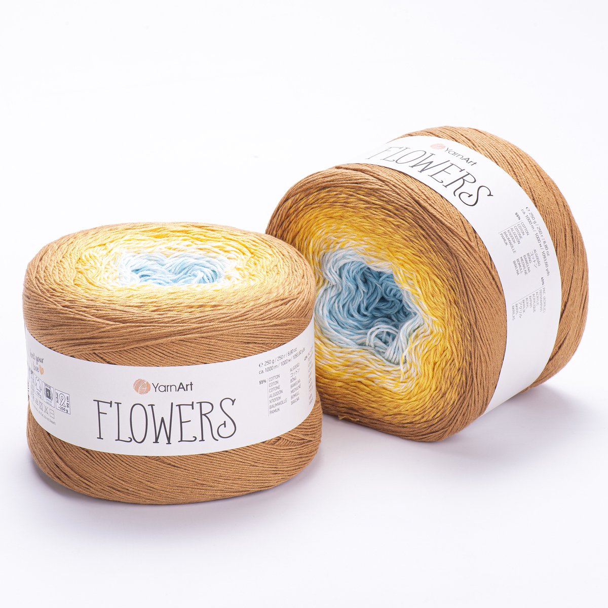 YarnArt Flowers Verloopgaren - 55% Katoen 45% Acryl - voor Haken en Breien - 250g / 1000m - Kleur 309