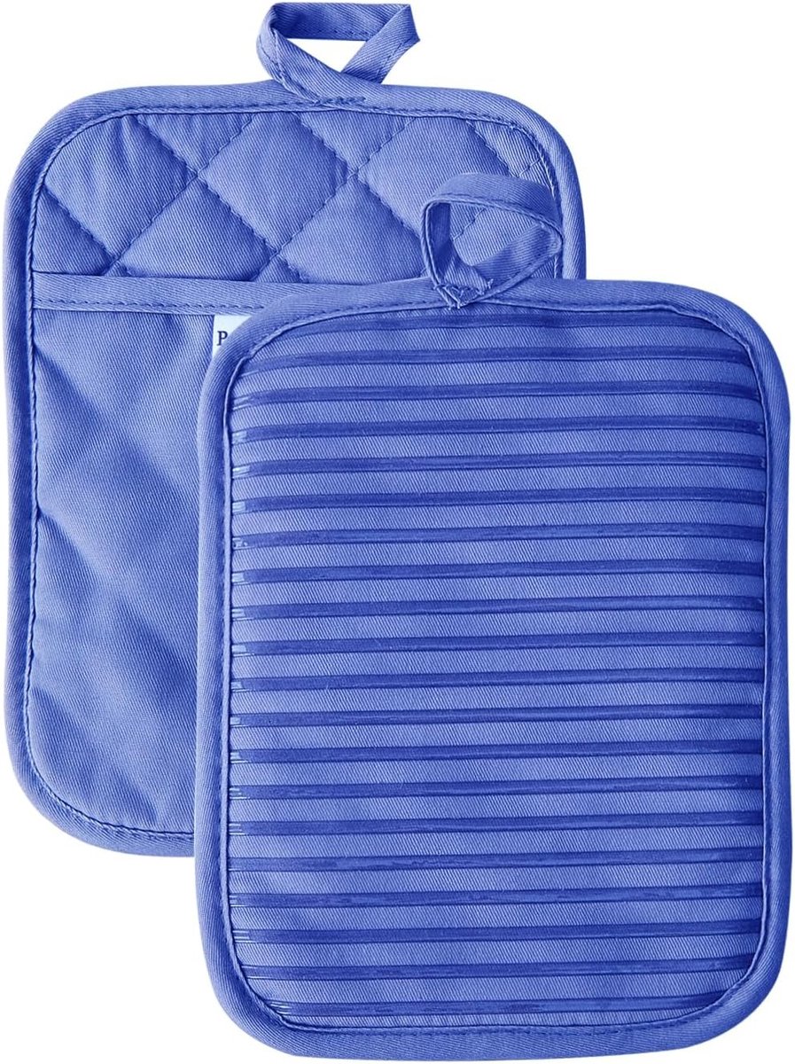 Hittebestendige Siliconen Pannenlap Set - Antislip Onderzetters voor Keuken - 2-delige Set 7"x9"