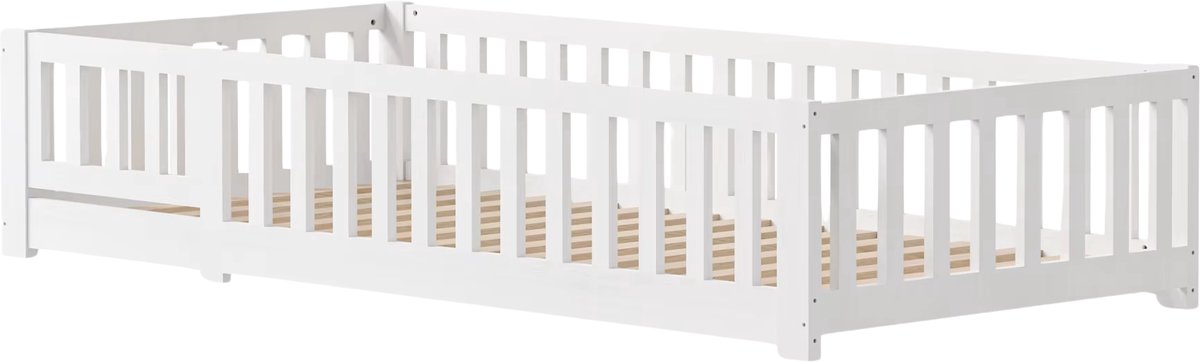 Kinderbed 90x200 cm Wit - met Bedhek