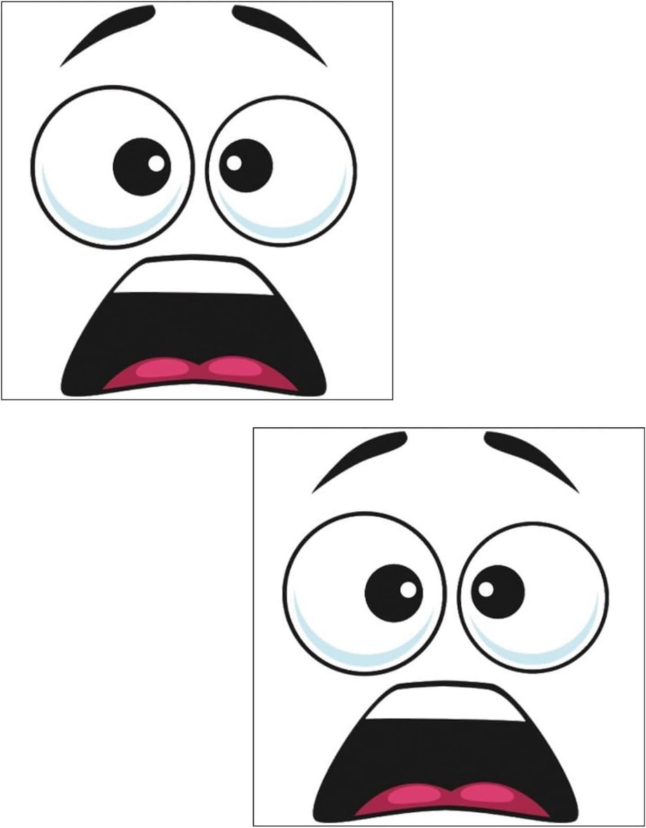 SnelShoppen - 1 Paar Grappige Oogstickers, Zelfklevend, 29,5 cm, Decoratief voor Robotstofzuiger, Auto, Robotmaaier, Weerbestendig, Leuke Stickers voo