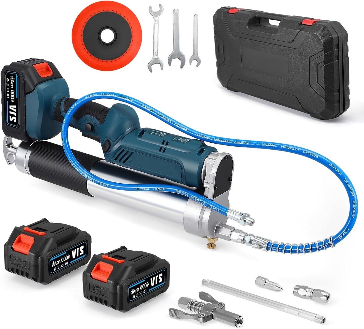 Elektrische Vetspuit - Vetspuit Pomp - Machine Onderhoud - Krachtige Motor - 49 cm - Zwart