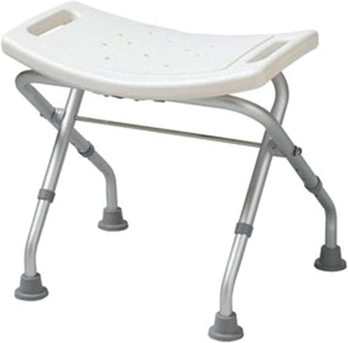 Douchestoel Opvouwbaar - Badkamer Kruk - Veilig Douchen - Antislip Voetjes - 46x50x(46-50)cm - Wit