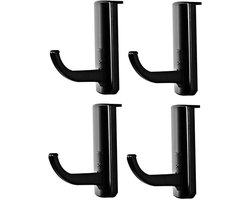 GNAUMORE Hoofdtelefoonhaak - headset houder universeel, zelfklevend, zwart 4 stuks - ShopVlot